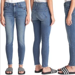 MOTHER The Looker High Waist Frayed Ankle Jeans